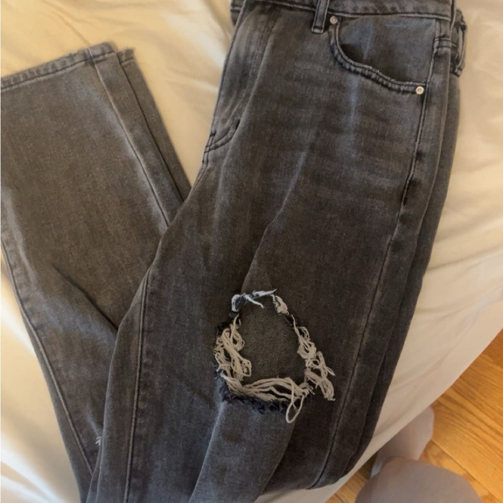 Women's Distressed Black Jeans